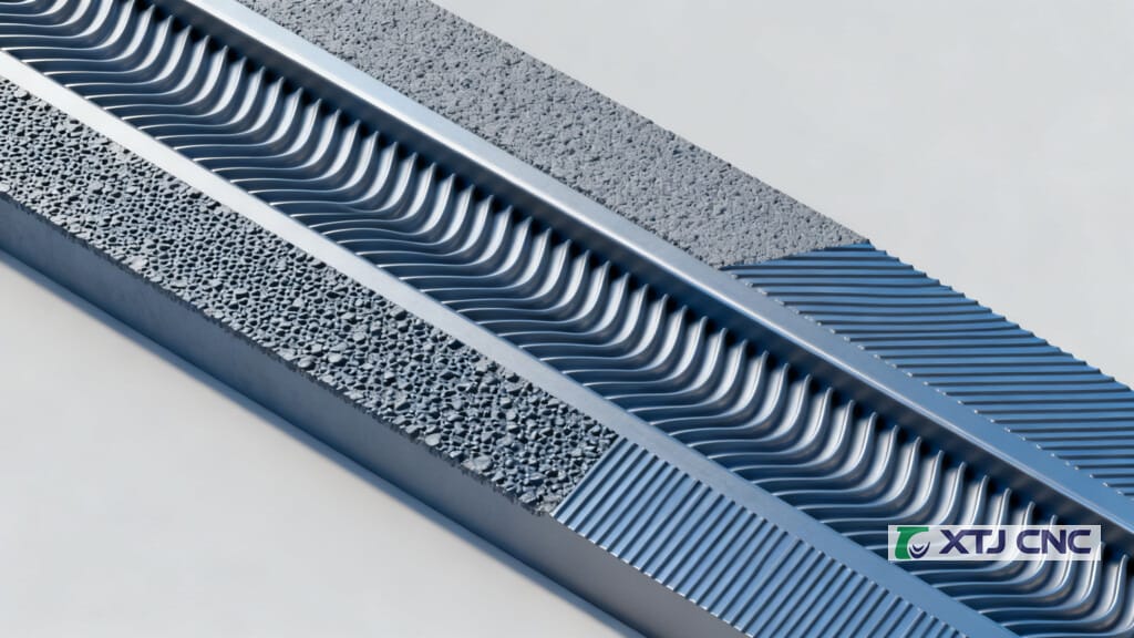 3D cross-section illustration of groove roughness waviness and lay