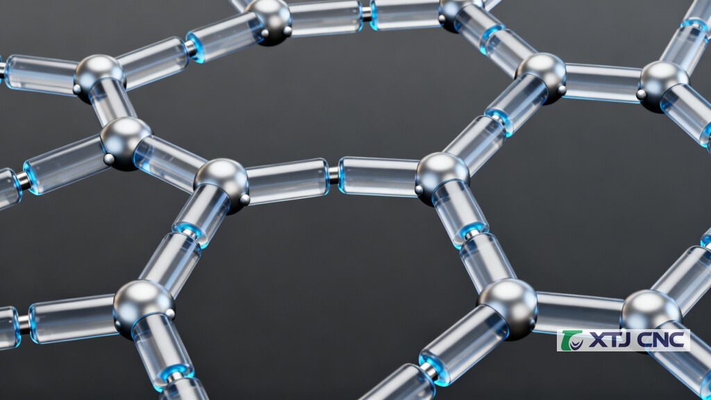 3D render of crosslinked polymer network structure