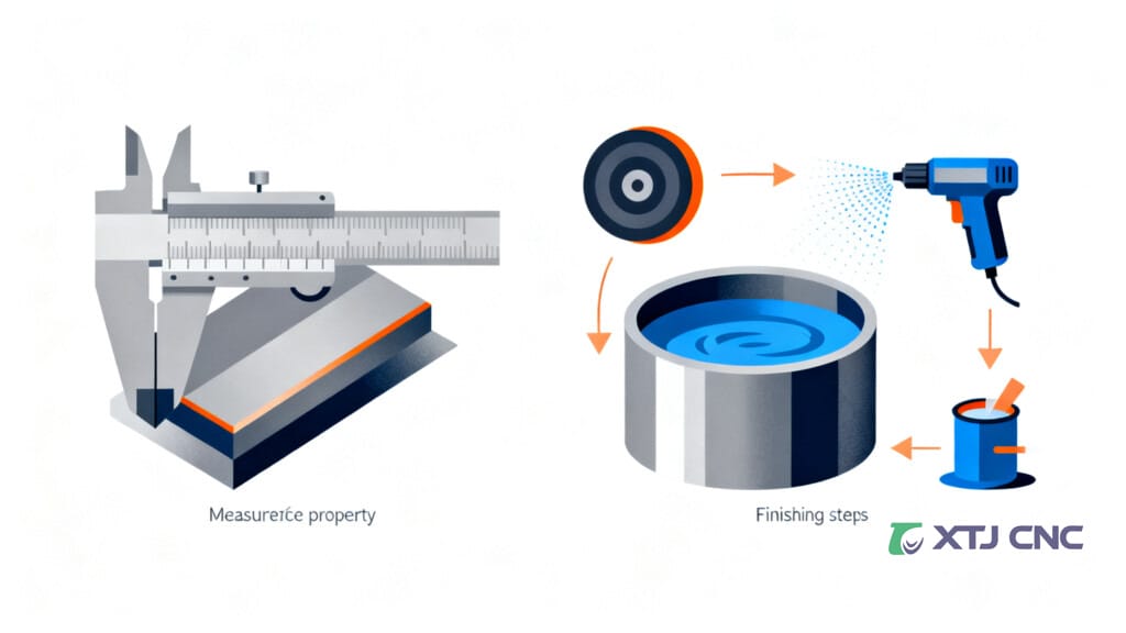 Conceptual comparison of measured finish versus finishing process