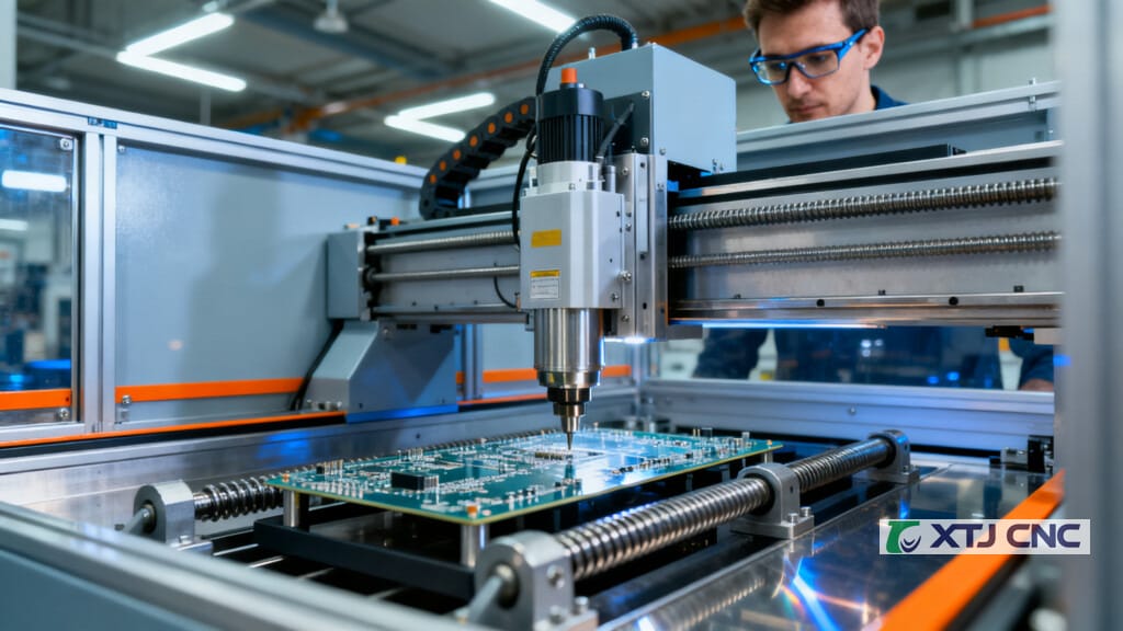 Industrial PCB CNC drilling machine with enclosed work area