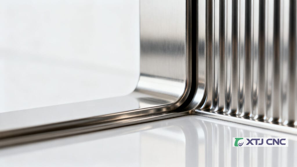 Mirror-finish groove surface after polishing