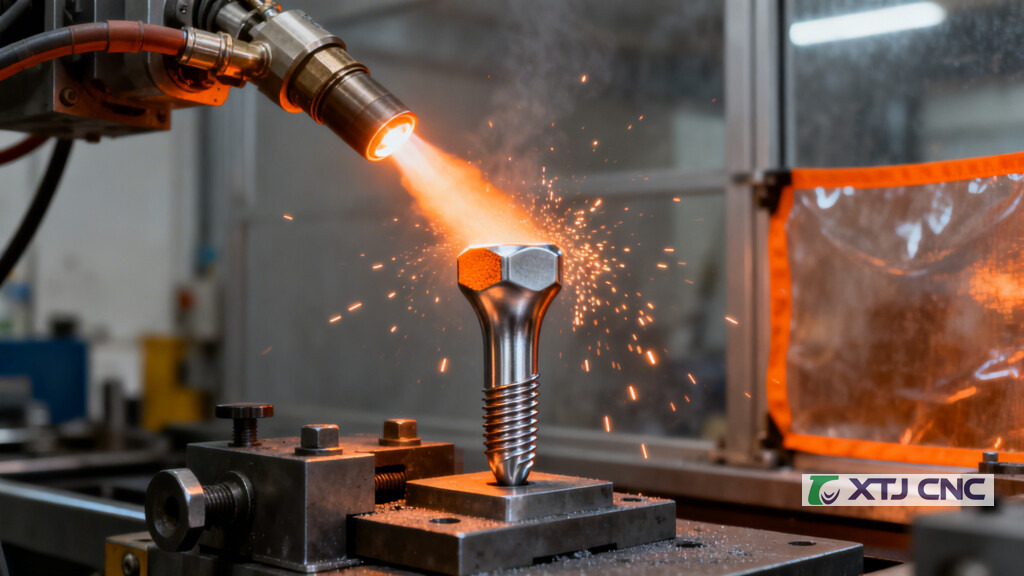 Plasma spraying hydroxyapatite coating onto titanium implant